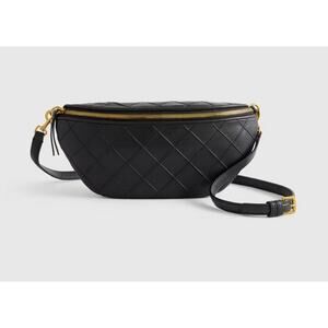 Quince Black Diamond Stitch Sling Bag NWOT